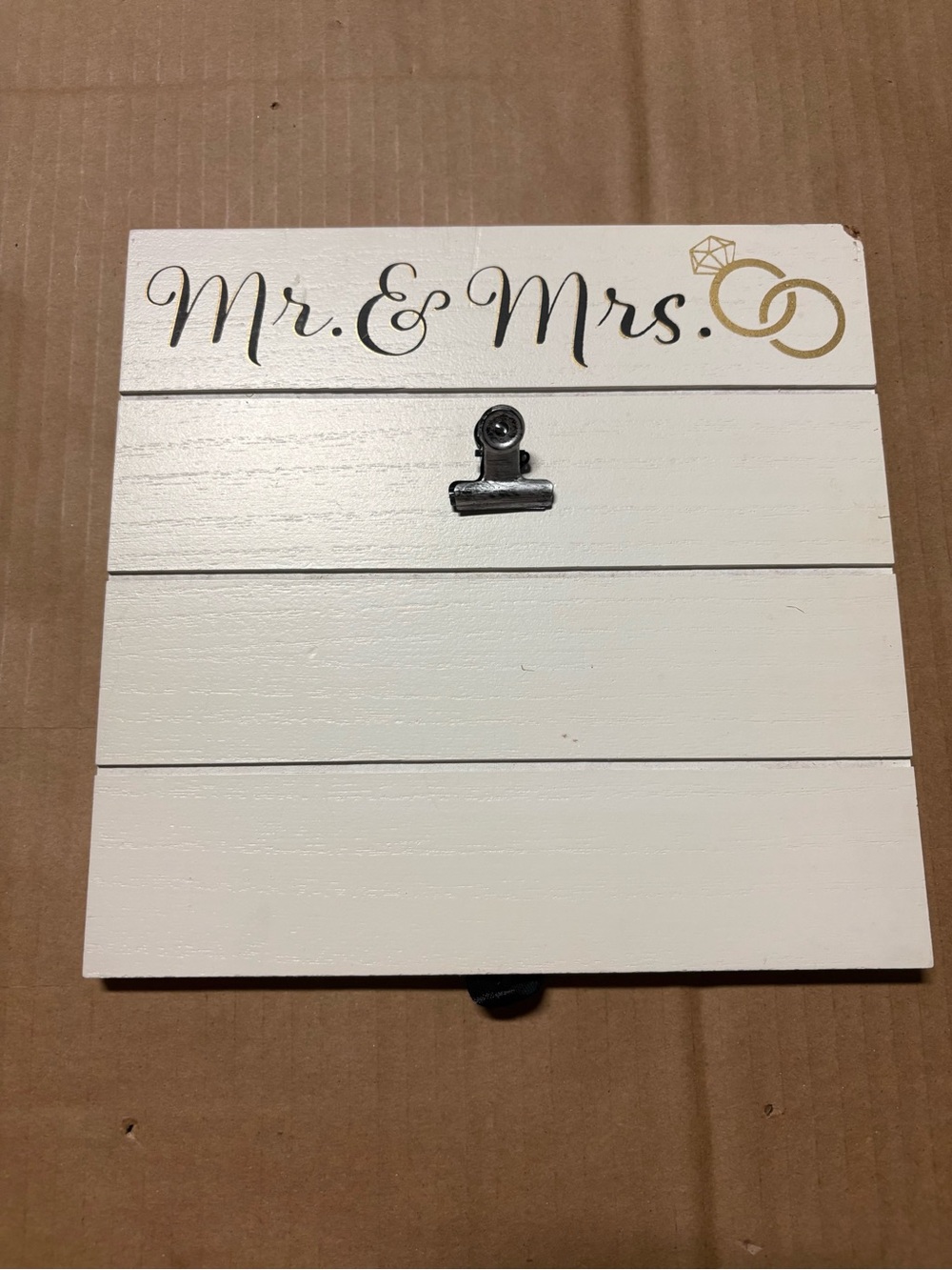 Mr. & Mrs. White Wooden Wall Photo Holder